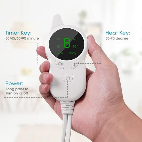 ACWOO Elektrisk Värmedyna 9 Värmenivåer - Timer & Automatisk Avstängning 30x60cm