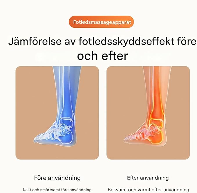 Fot- och Ankelmassageapparat 5 Växlar - Elektrisk Massager med Värmefunktion för Fotled
