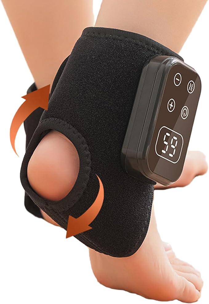 Fot- och Ankelmassageapparat 5 Växlar - Elektrisk Massager med Värmefunktion för Fotled