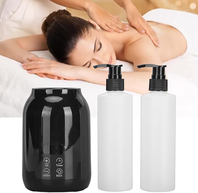 Massageoljevärmare, Bärbar LED-skärm Flaskvärmare Temperaturjustering Eterisk Oljeflaskvärmare för Eterisk Olja Lotion Cream Gel