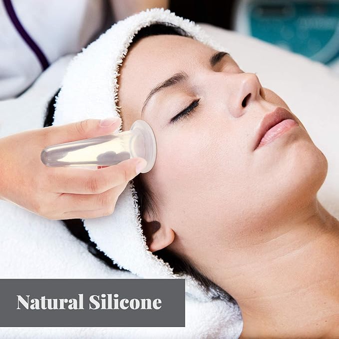 8 stycken silikon ansikte koppning, massage koppning koppar, ansikte koppning silikon vakuumkopp, skruva ansikte, för anti-aging terapi ansikte skönhetsterapi massage
