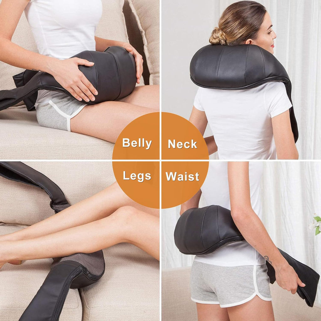Nackmassager med Värme - Shiatsu-Massager med 3D Massage Djup Vävnad för Nacke, Rygg, Axlar, Ben, Fötter