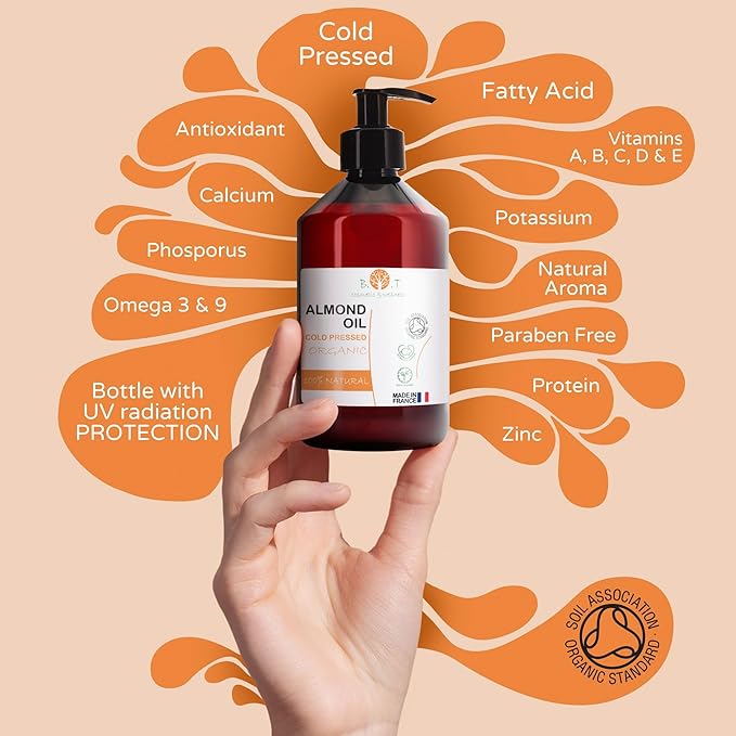 B.O.T Ekologisk Mandelolja 250ml - Kallpressad Naturlig Massageolja